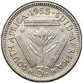 Монета 3 пенса 1955 ЮАР