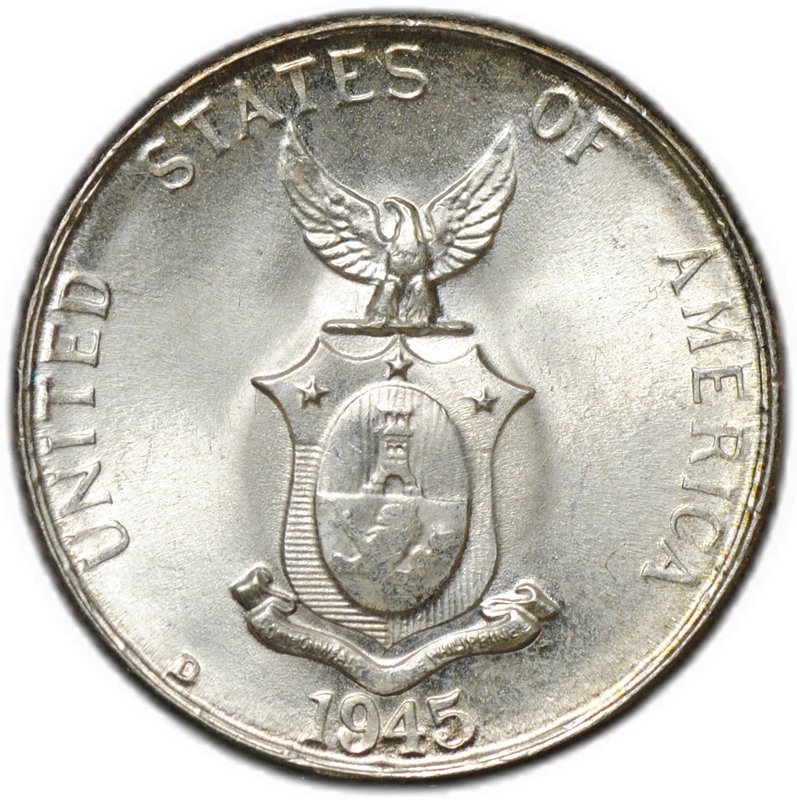 Монета 10 сентаво 1945 Администрация США Филиппины