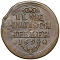 Монета 1 геллер 1694 Хеннеберг-Ильменау