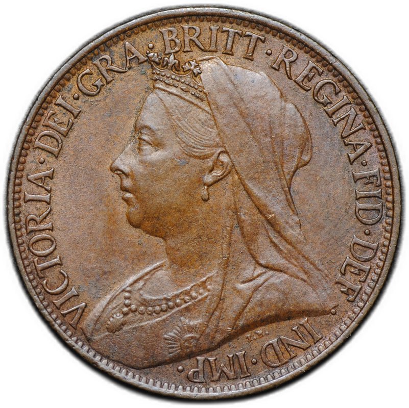 Монета 1 фартинг 1901 Великобритания