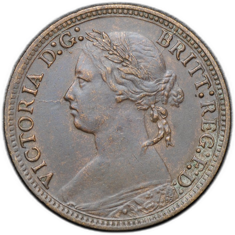 Монета 1 фартинг 1879 Великобритания