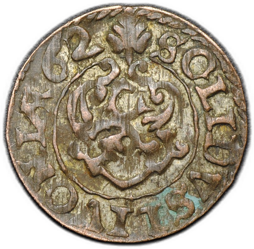 Монета Солид (шиллинг) 1662 Шведская оккупация Ливония