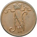 Монета 1 пенни 1913 Русская Финляндия