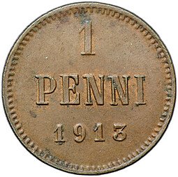 фото для Монета 1 пенни 1913 Русская Финляндия Аверс