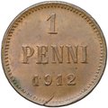 Монета 1 пенни 1912 Русская Финляндия
