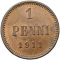 Монета 1 пенни 1911 Русская Финляндия