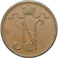 Монета 1 пенни 1908 Русская Финляндия