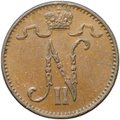 Монета 1 пенни 1900 Русская Финляндия