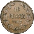Монета 10 пенни 1907 Русская Финляндия