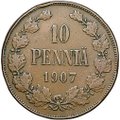 Монета 10 пенни 1907 Русская Финляндия