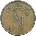 Монета 5 пенни 1907 Русская Финляндия