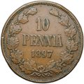 Монета 10 пенни 1897 Русская Финляндия