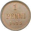 Монета 1 Пенни 1915 Русская Финляндия