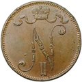 Монета 5 пенни 1913 Русская Финляндия