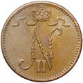 Монета 1 пенни 1909 Русская Финляндия