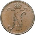 Монета 1 пенни 1900 Русская Финляндия