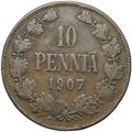 Монета 10 пенни 1907 Русская Финляндия