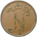 Монета 5 пенни 1914 Русская Финляндия
