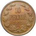 Монета 10 пенни 1915 Русская Финляндия