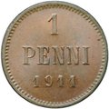 Монета 1 пенни 1911 Русская Финляндия