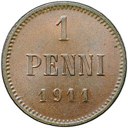 фото для Монета 1 пенни 1911 Русская Финляндия Аверс