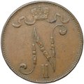 Монета 5 пенни 1908 Русская Финляндия