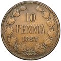 Монета 10 пенни 1897 Русская Финляндия