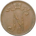 Монета 5 пенни 1912 Русская Финляндия