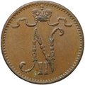 Монета 1 пенни 1908 Русская Финляндия