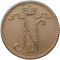 Монета 1 пенни 1901 Русская Финляндия