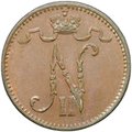 Монета 1 пенни 1908 Русская Финляндия