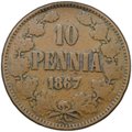 Монета 10 пенни 1867 Русская Финляндия