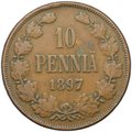 Монета 10 пенни 1897 Русская Финляндия