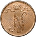 Монета 1 Пенни 1915 Русская Финляндия