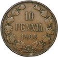 Монета 10 пенни 1905 Русская Финляндия
