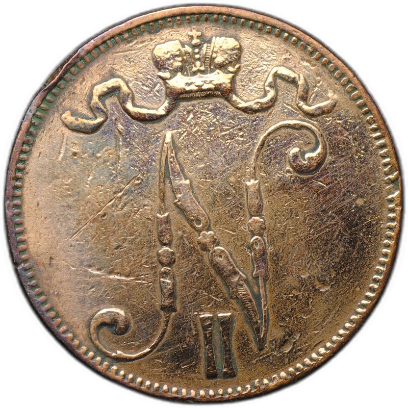 Монета 5 пенни 1898 Русская Финляндия