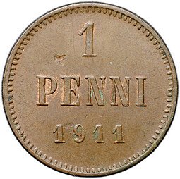фото для Монета 1 пенни 1911 Русская Финляндия Аверс