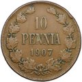 Монета 10 пенни 1907 Русская Финляндия