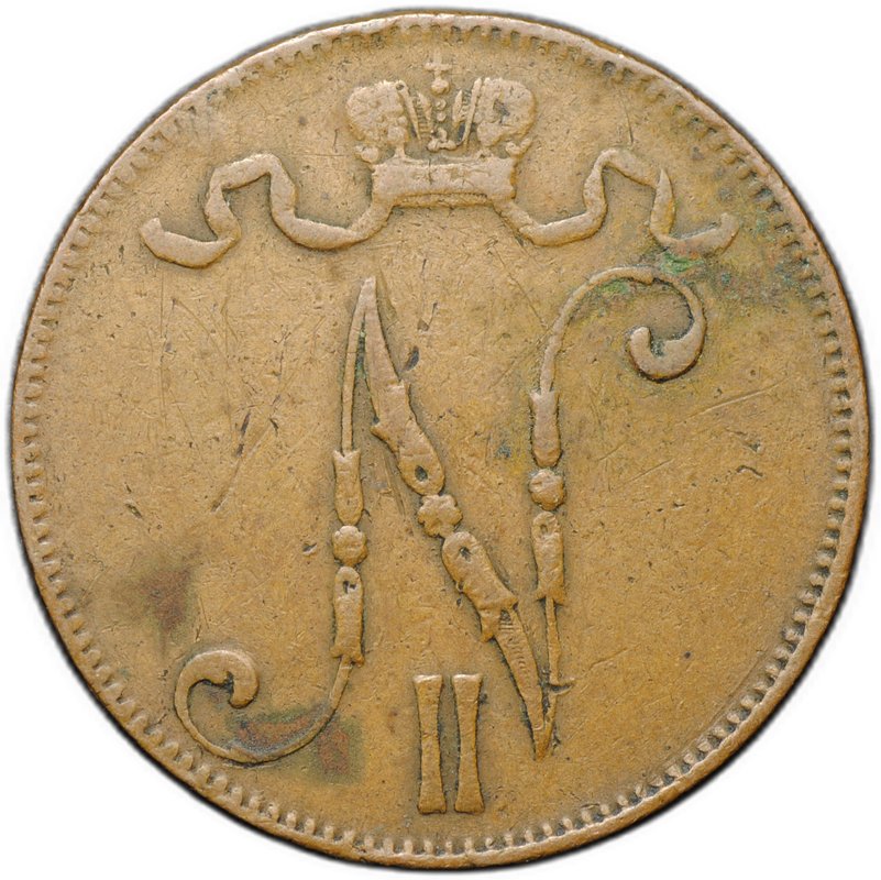 Монета 5 пенни 1897 Русская Финляндия