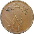 Монета 5 пенни 1901 Русская Финляндия