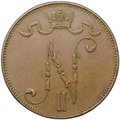 Монета 5 пенни 1913 Русская Финляндия
