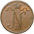 Монета 1 пенни 1907 Русская Финляндия