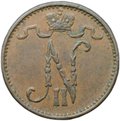 Монета 1 пенни 1899 Русская Финляндия