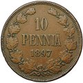 Монета 10 пенни 1897 Русская Финляндия