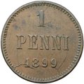 Монета 1 пенни 1899 Русская Финляндия