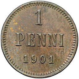 фото для Монета 1 пенни 1901 Русская Финляндия Аверс