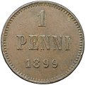 Монета 1 пенни 1899 Русская Финляндия