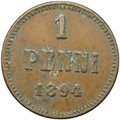 Монета 1 пенни 1894 Русская Финляндия