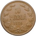 Монета 10 пенни 1916 Русская Финляндия