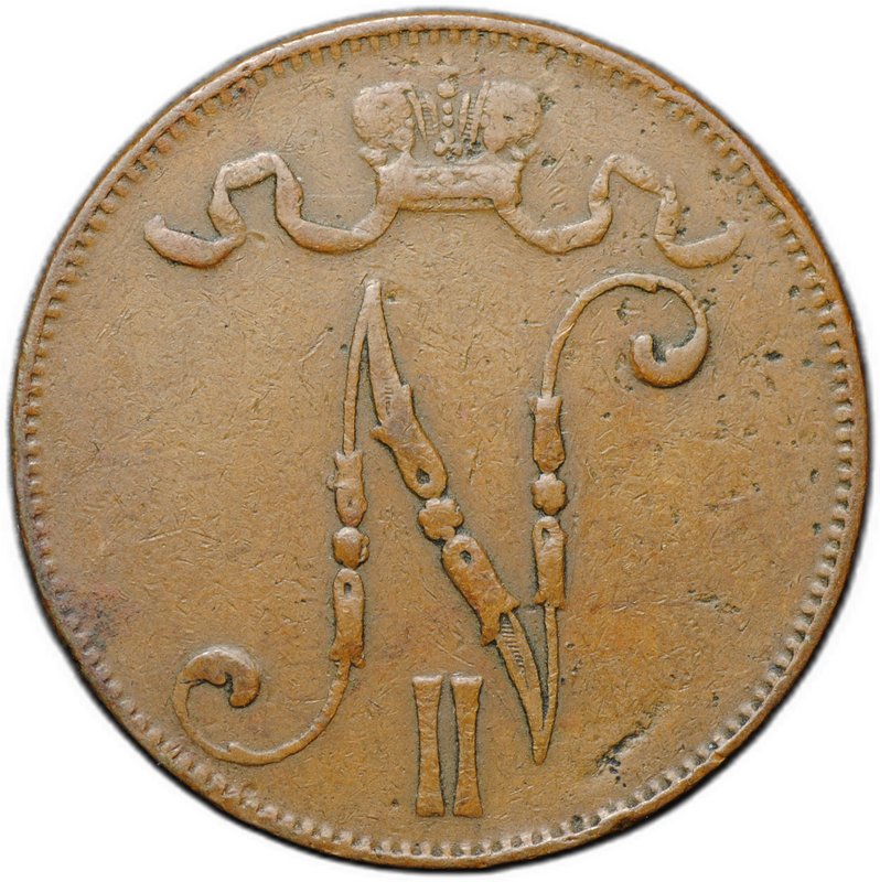 Монета 5 пенни 1897 Русская Финляндия